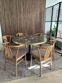 MASON OAK Stol Natural Oil med tyg Active line Malou 119-light brown