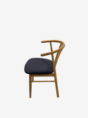 MASON OAK Stol Natural Oil oil med tyg Active line Malou 182-Grey/Brown