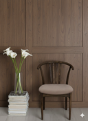 MASON OAK Stol dark brown oil med tyg Active line Malou 119- light brown