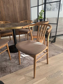 MASON OAK Stol Natural Oil med tyg Active line Malou 119-light brown