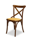 Stol Aima i massiv bok med rotting i sitsen